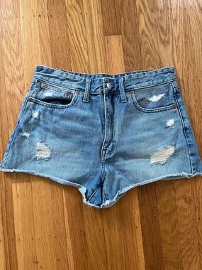 Madewell Relaxed Denim Shorts Raw Hemline Size 27